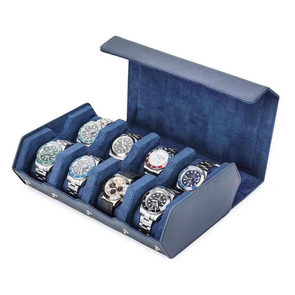 Genuine Leather Watch Roll 8 Slots