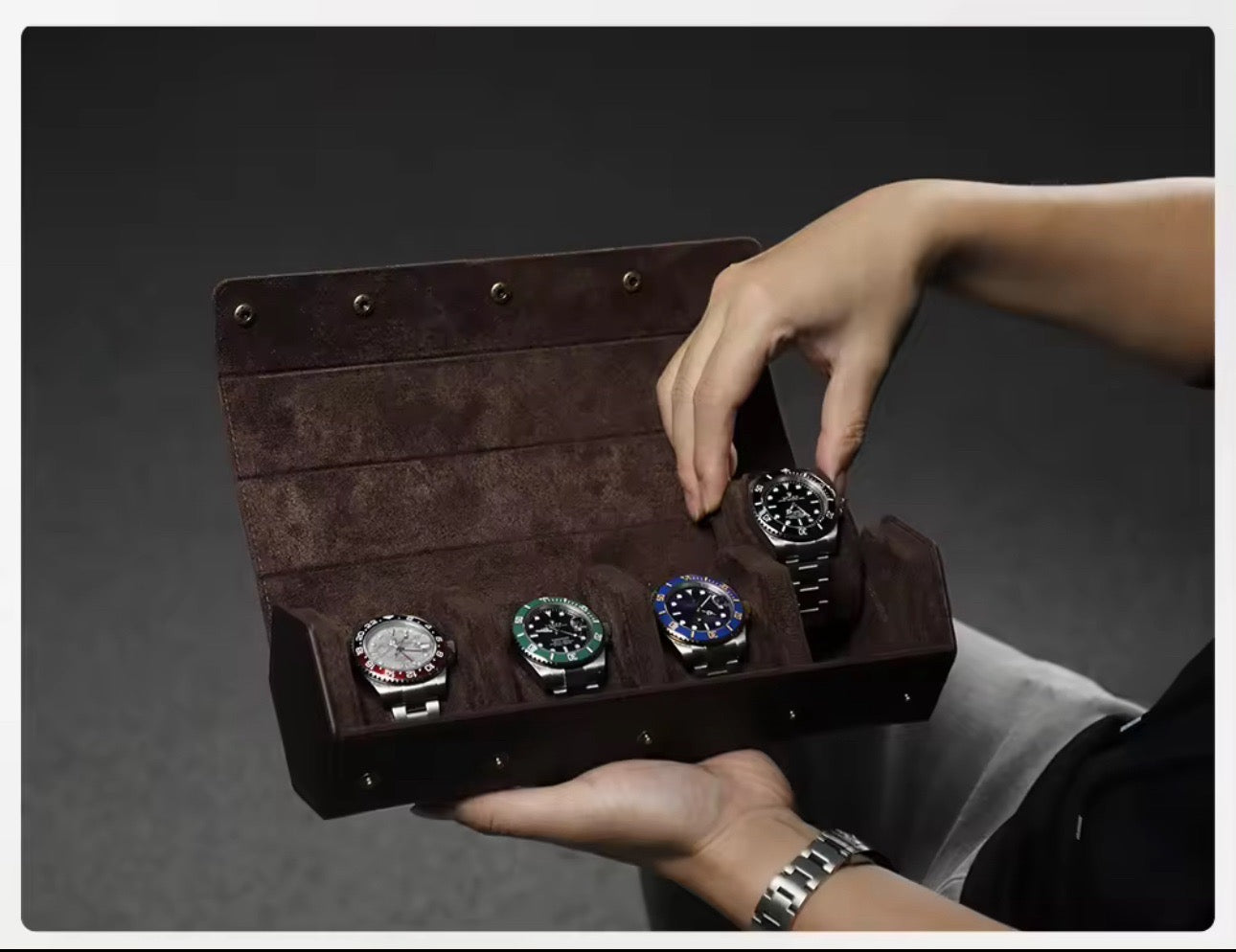 4 Slots Watch Roll Holder