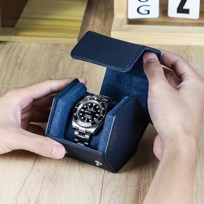 1-Slot Genuine Leather Watch Roll