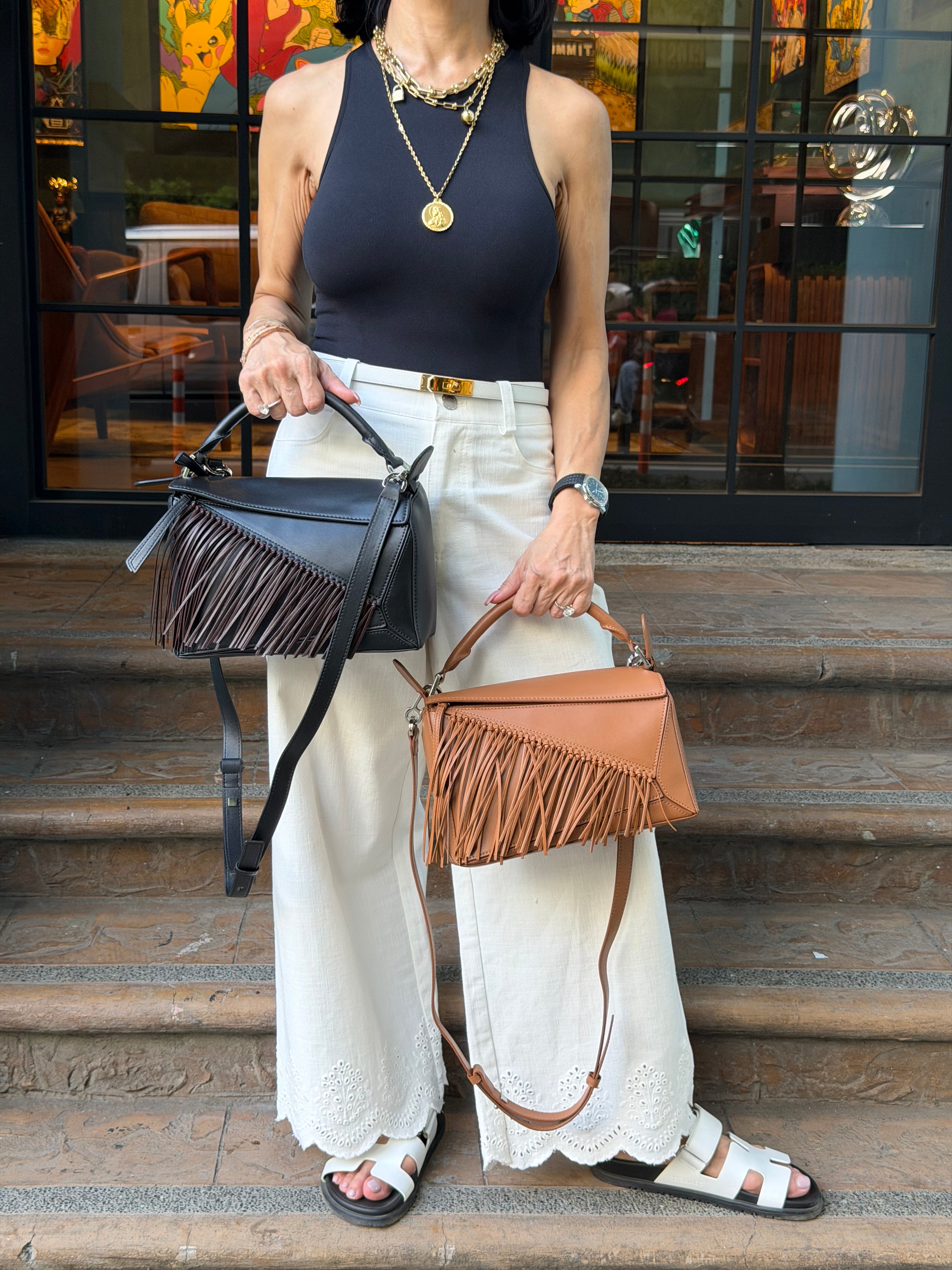 Geometric Fringe Bag