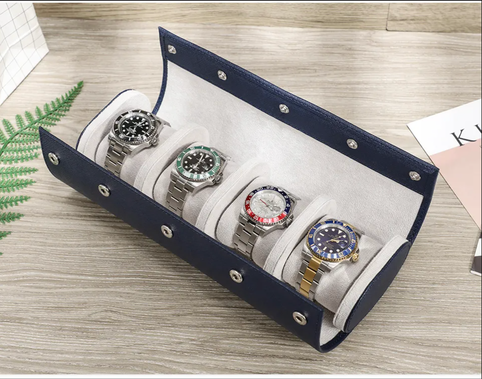 4 Slots Watch Roll Holder
