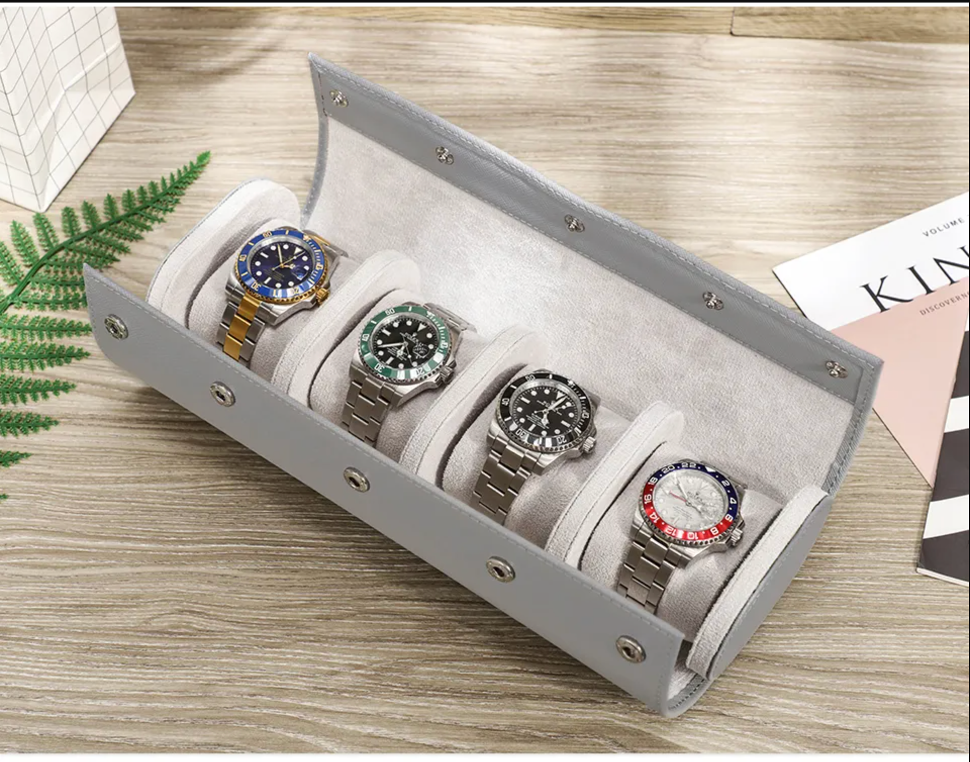 4 Slots Watch Roll Holder