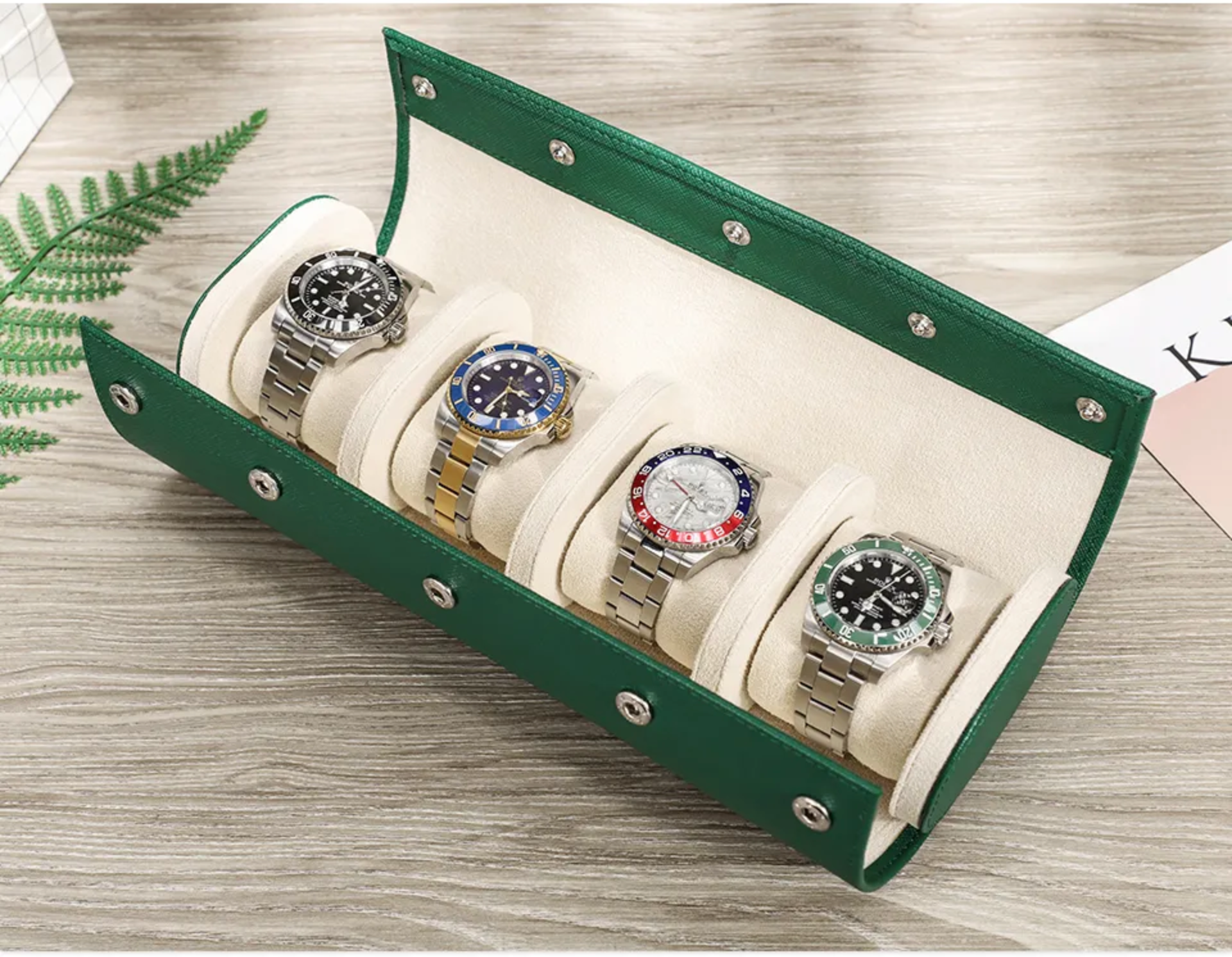 4 Slots Watch Roll Holder