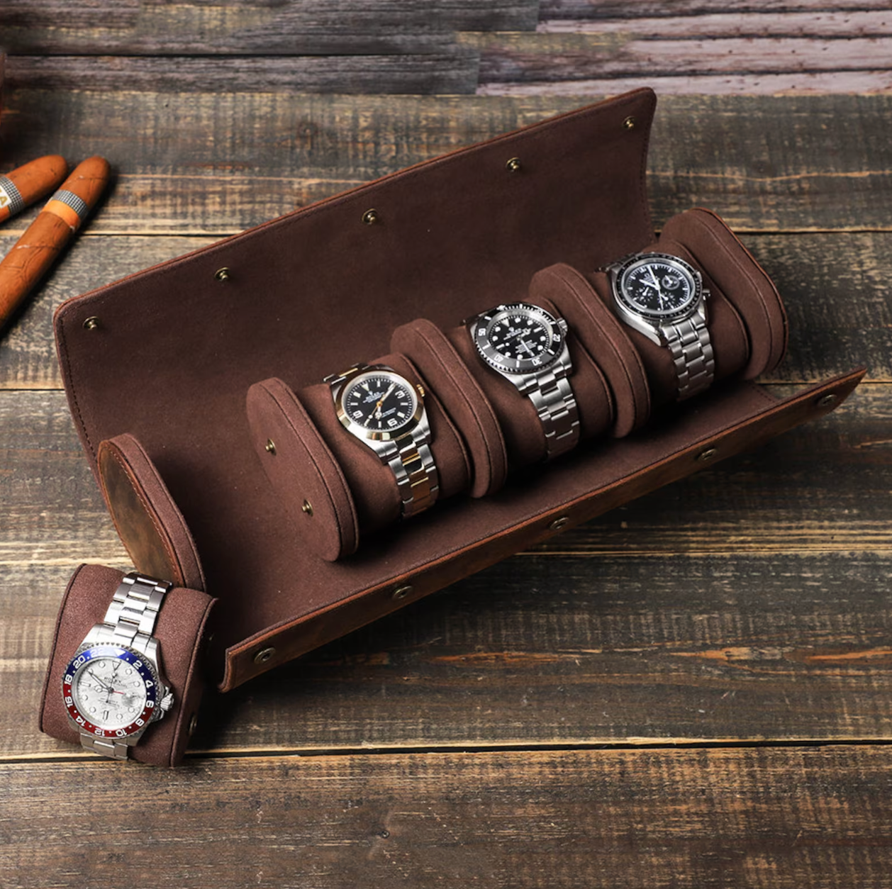 4 Slots Watch Roll Holder