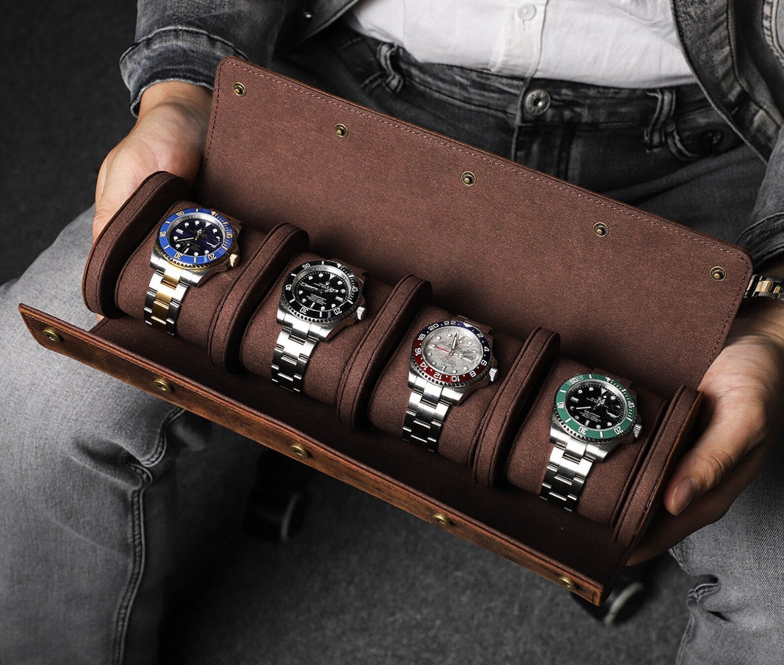 4 Slots Watch Roll Holder