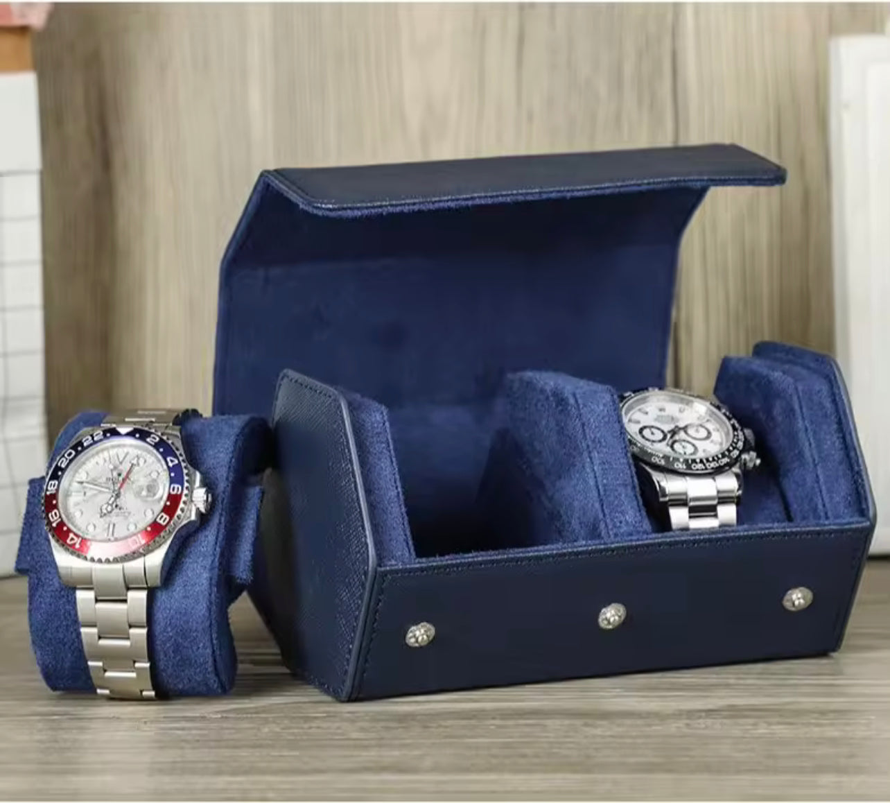 Monogrammed 2-Slot Watch Roll