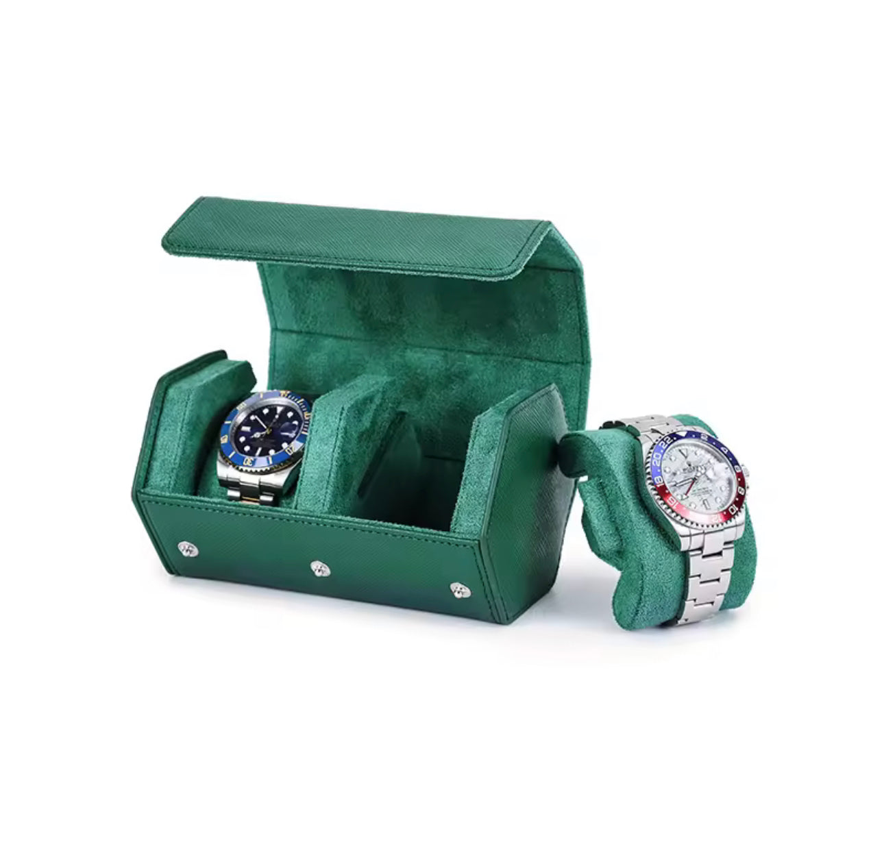 Monogrammed 2-Slot Watch Roll