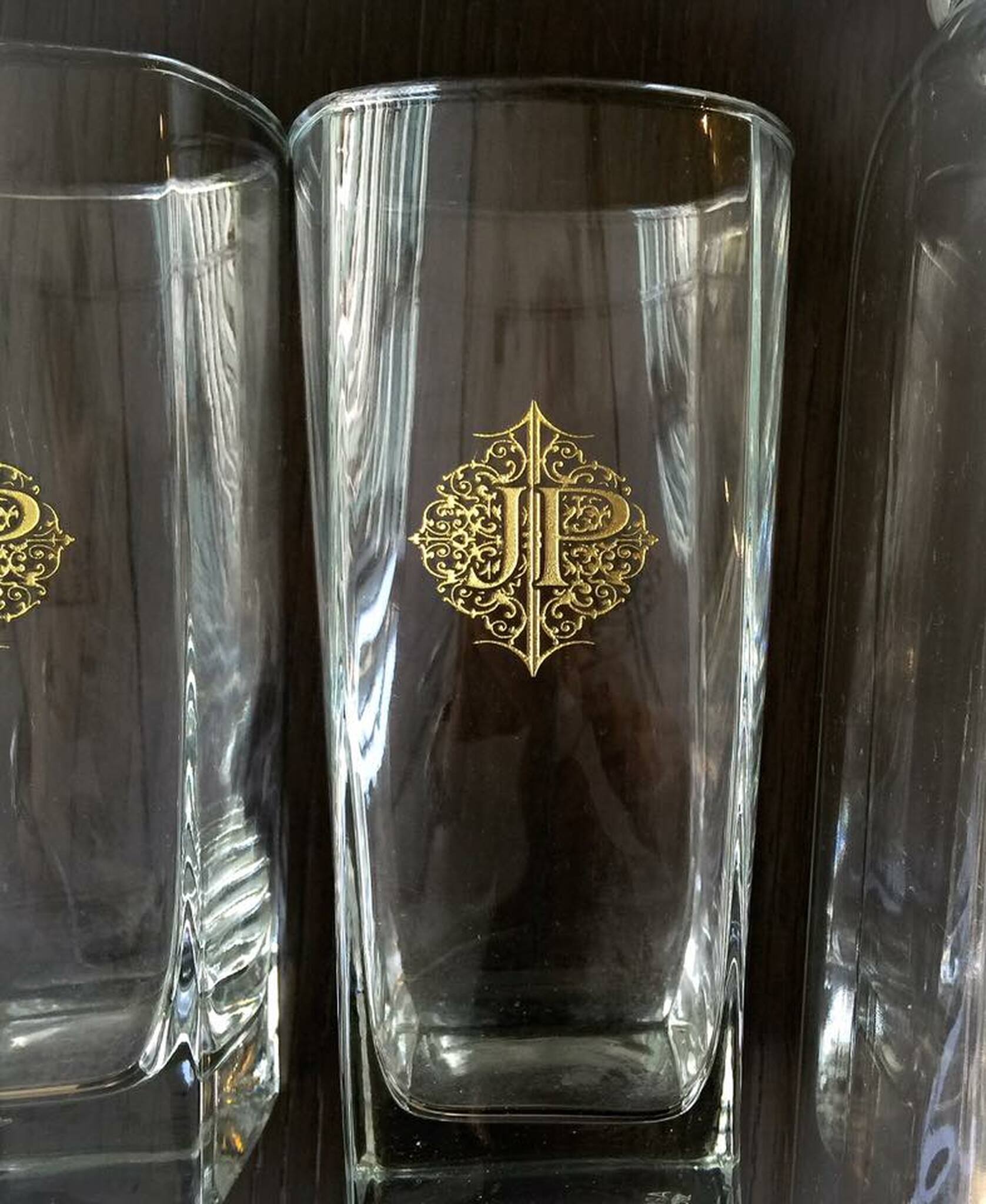 5pc Pitcher and Glass Set with Black Leather Flip Top Lid Box