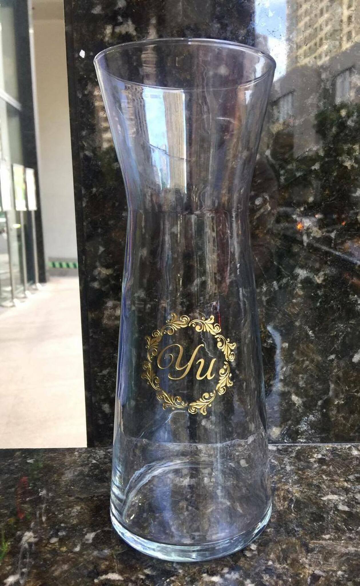 Carafe with Leather-Lined Flip Top Lid Box