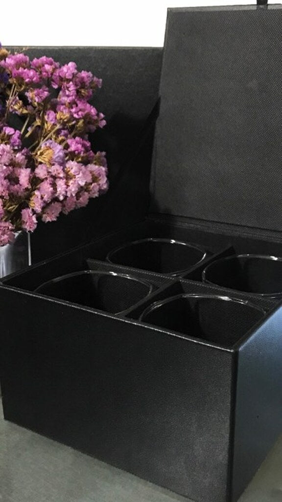 Set of Four Etched Scotch Glasses