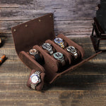 Genuine Leather Watch Roll 6 Slots