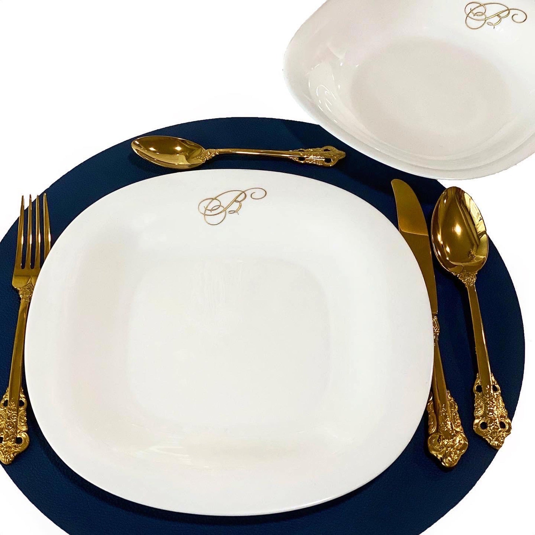 4pc Etched Carine Dinner Plate