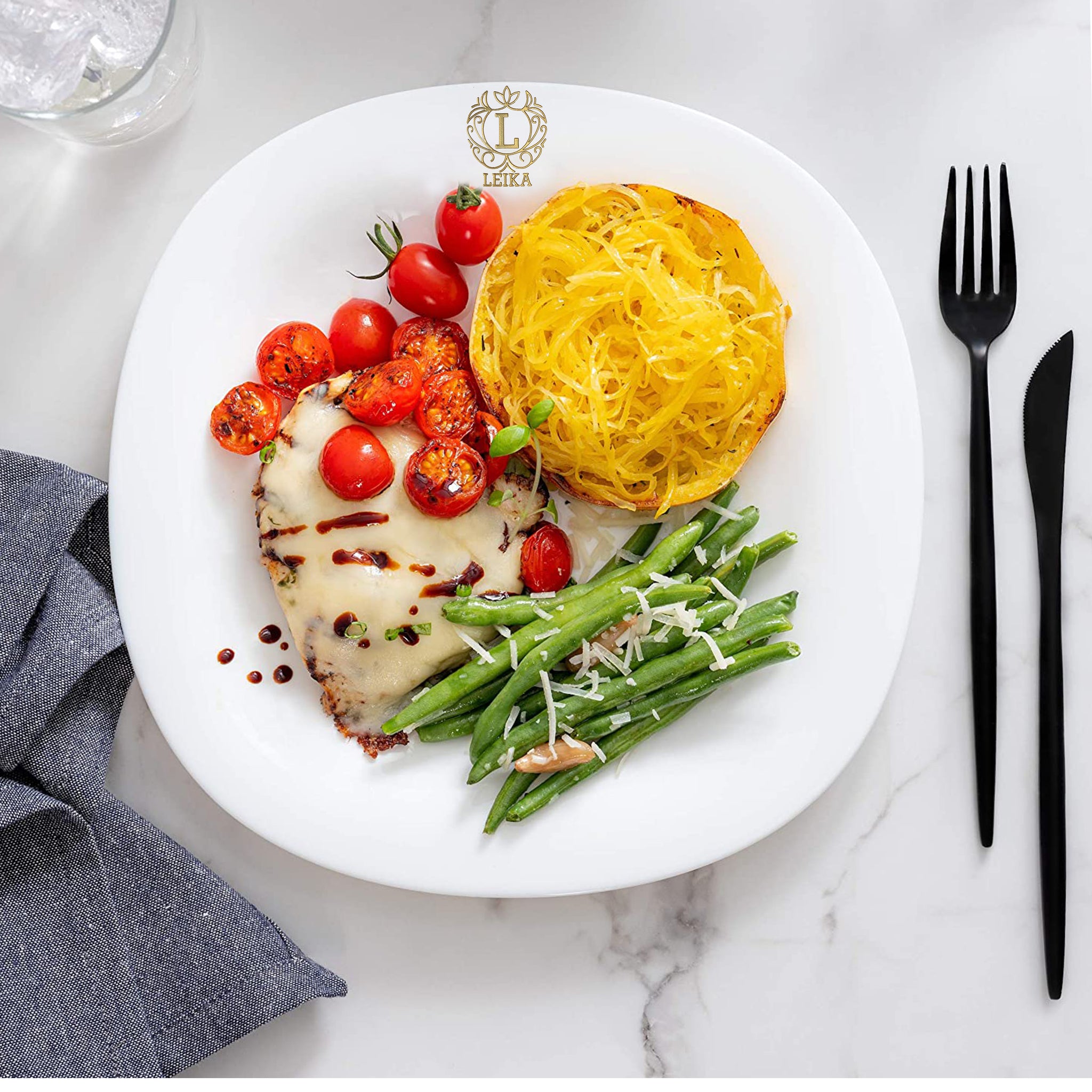 4pc Etched Carine Dinner Plate