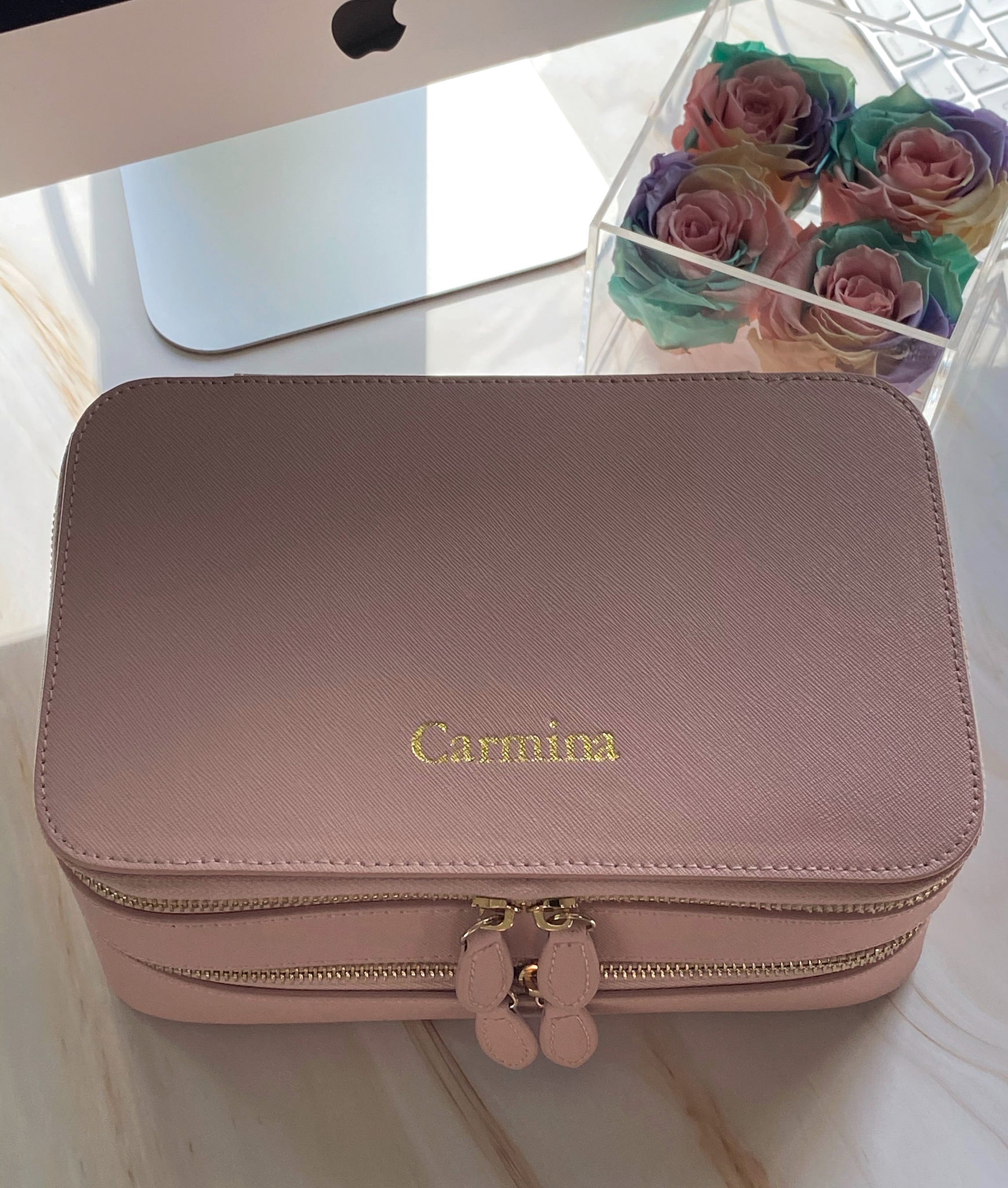 Genuine Leather Structured Travel Case