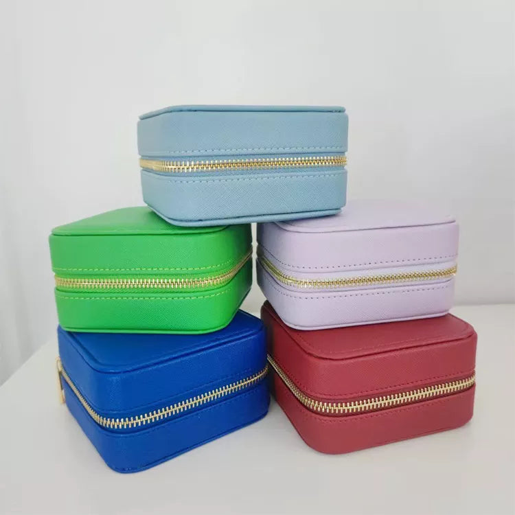 Genuine Leather Square Jewelry Box