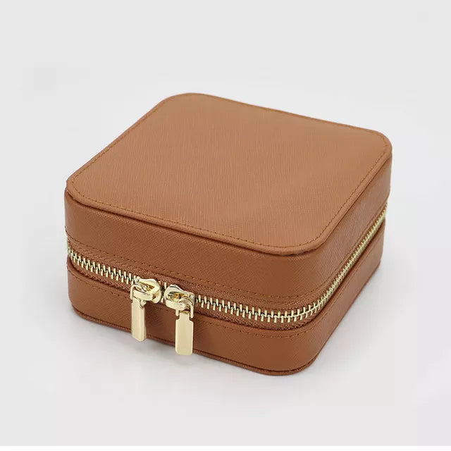 Genuine Leather Square Jewelry Box
