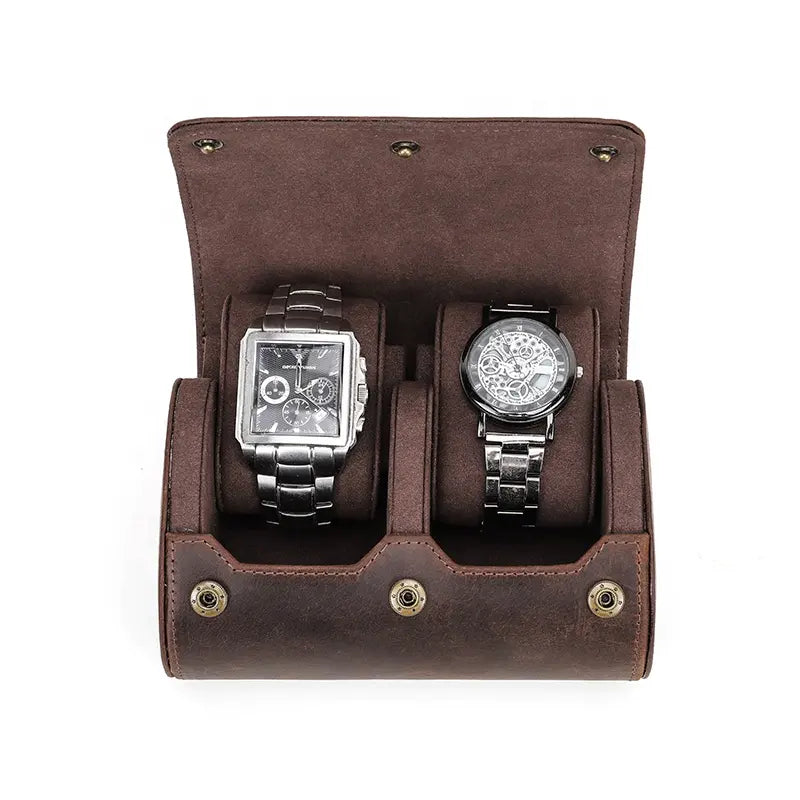 Monogrammed 2-Slot Watch Roll