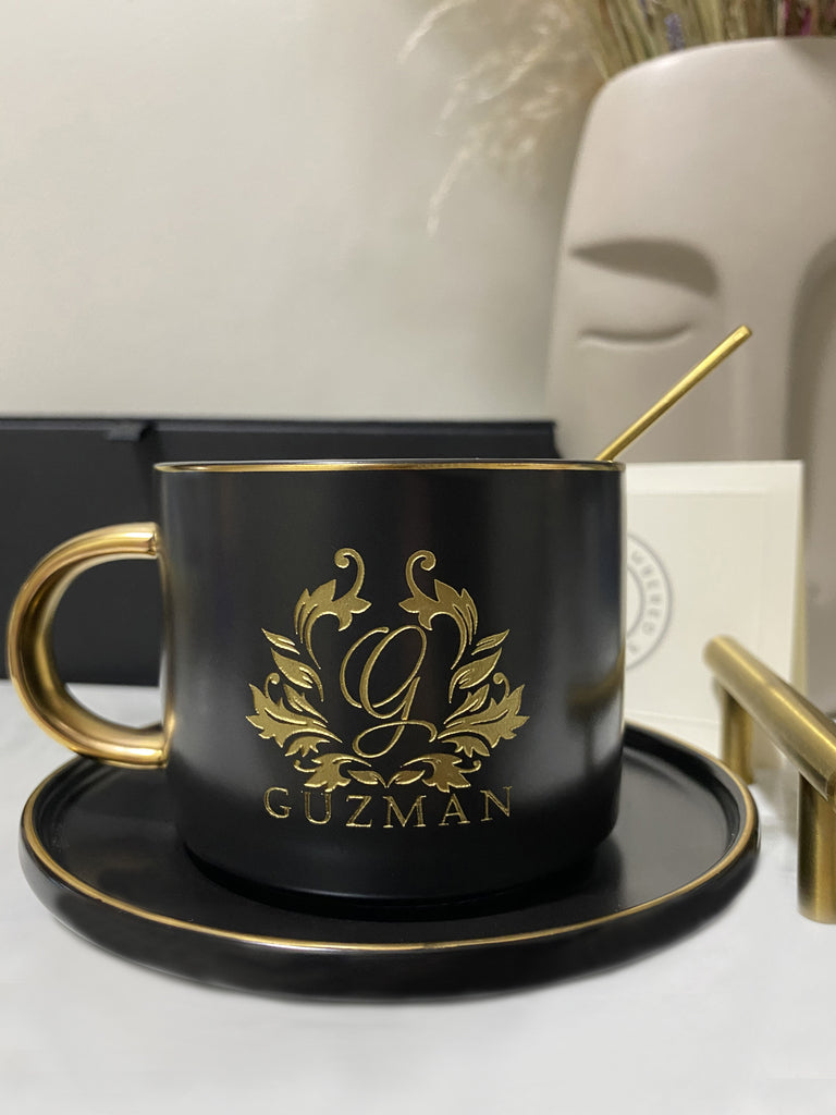 Morgan Cup and Saucer Set with Leather Box