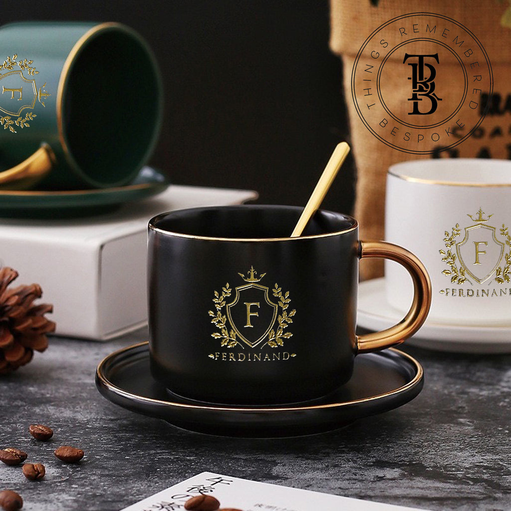 Morgan Cup and Saucer Set with Leather Box