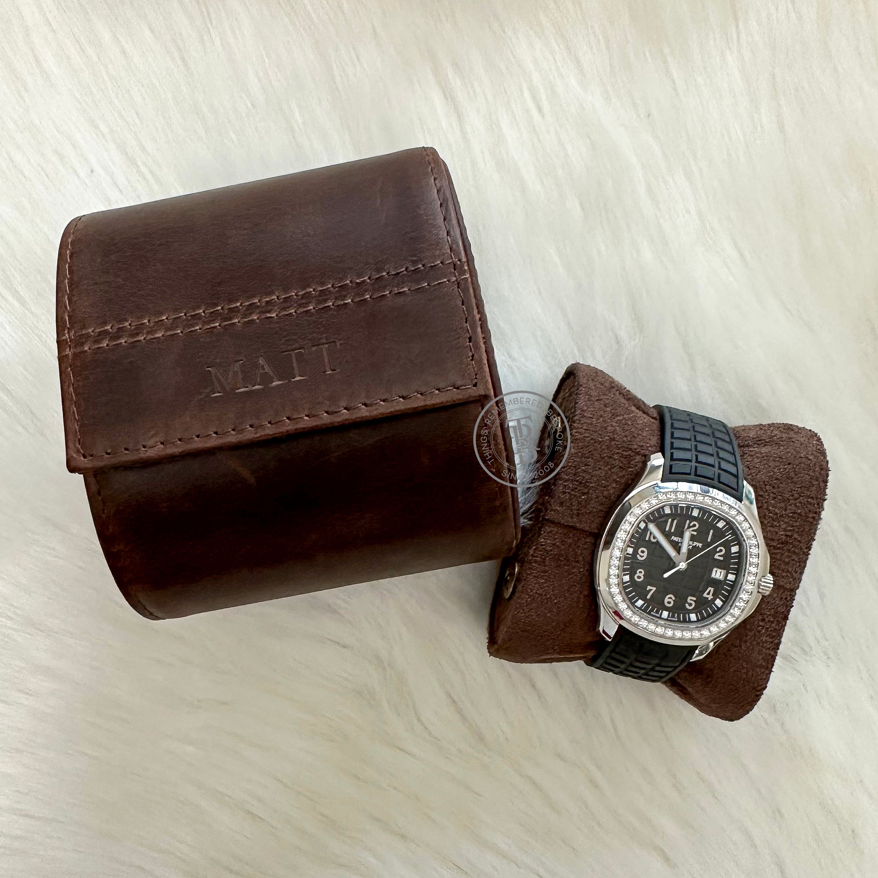 1-Slot Genuine Leather Watch Roll