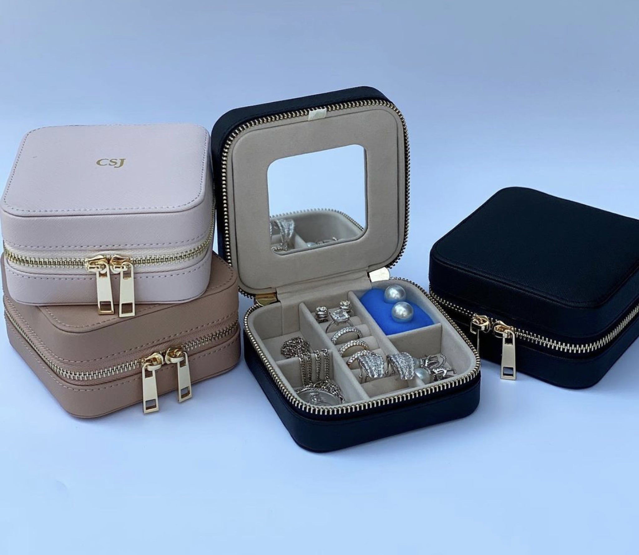 Genuine Leather Square Jewelry Box