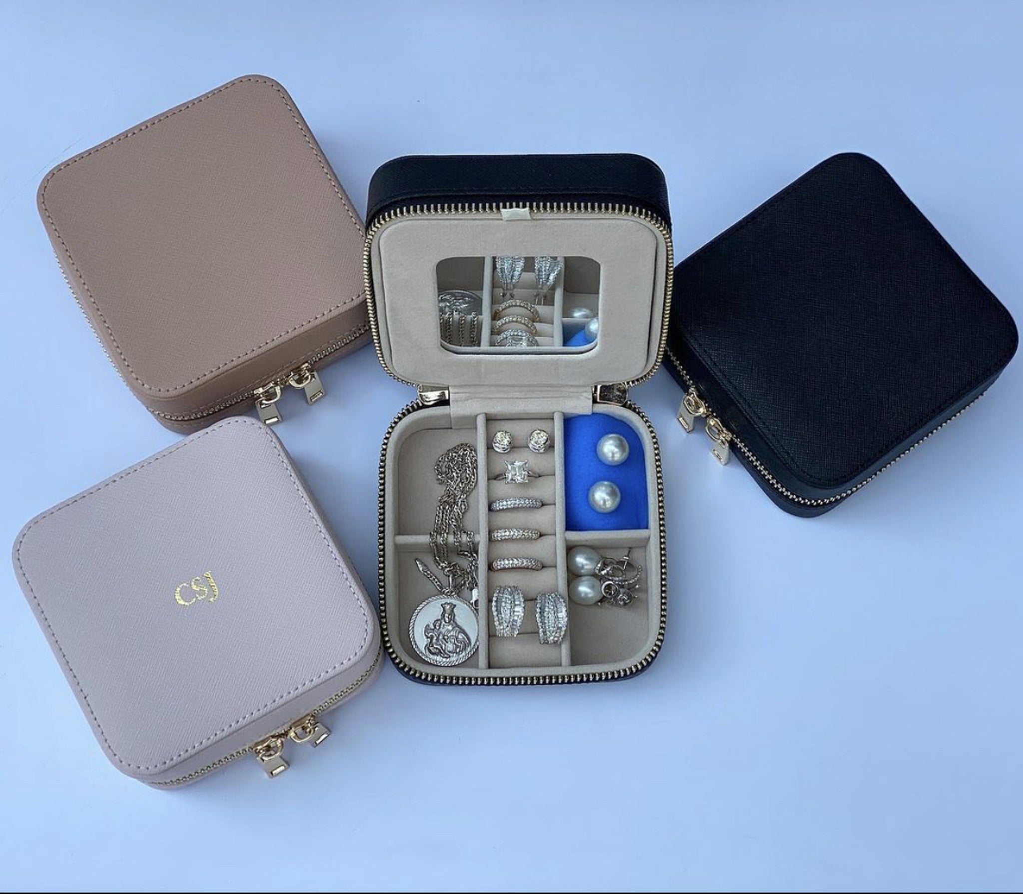 Genuine Leather Square Jewelry Box