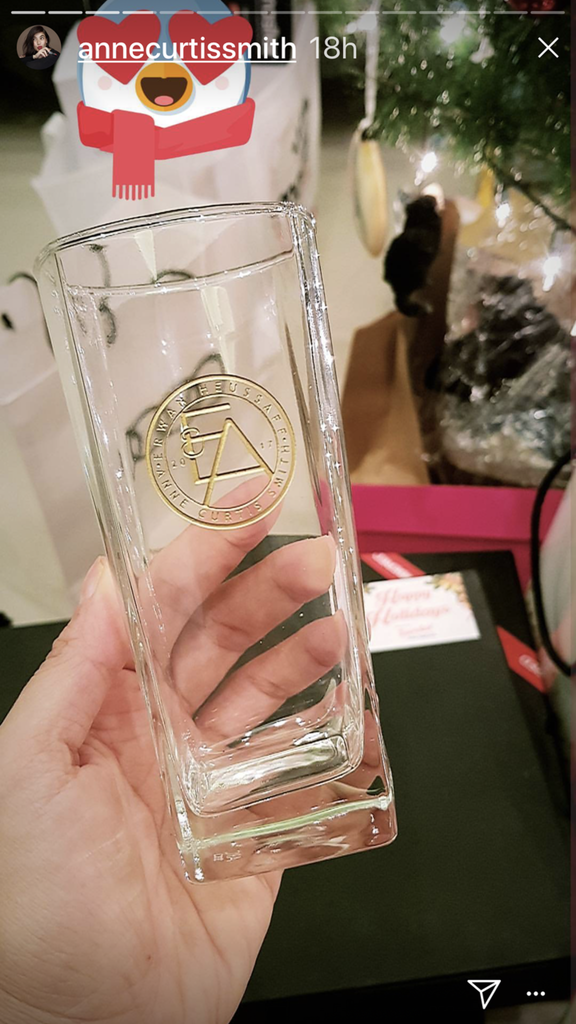 4pc Etched Highball Glasses with Leather Box