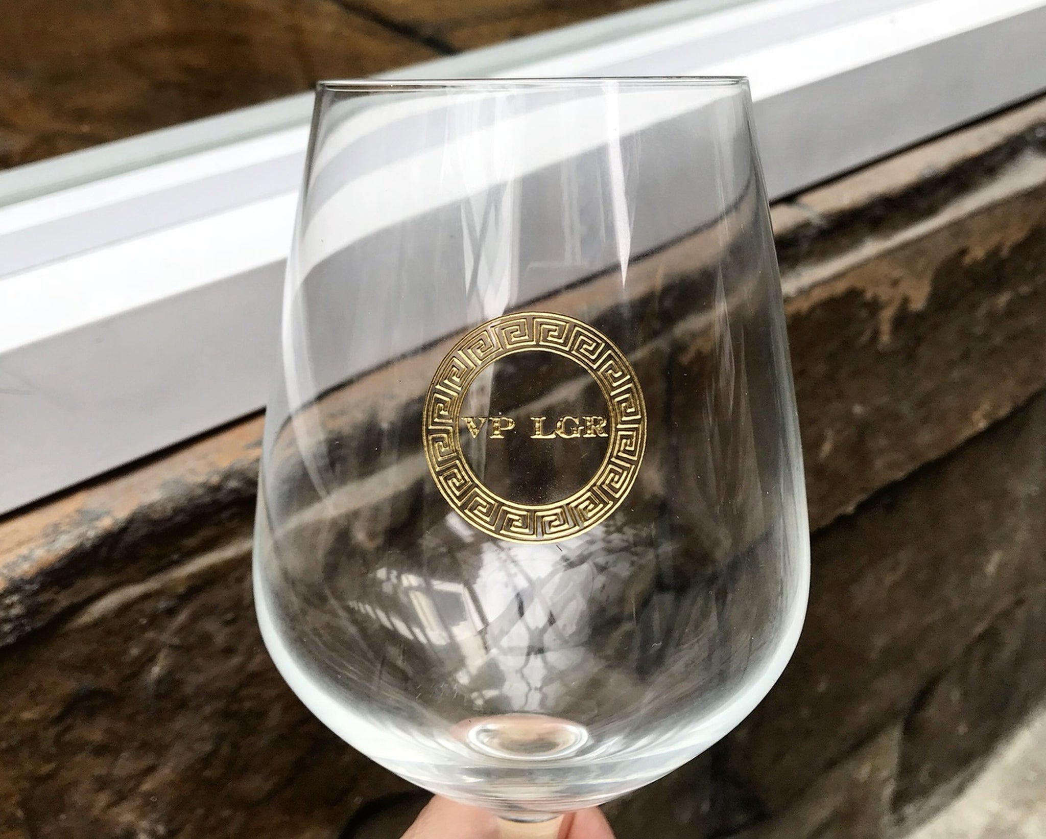 4pc Red Wine Glasses 20oz with Black Leather Flip Top Lid Box