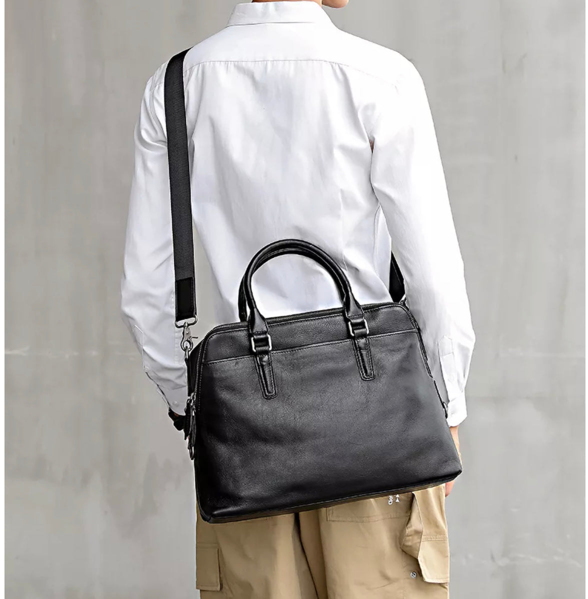 Mark Leather Messenger Briefcase