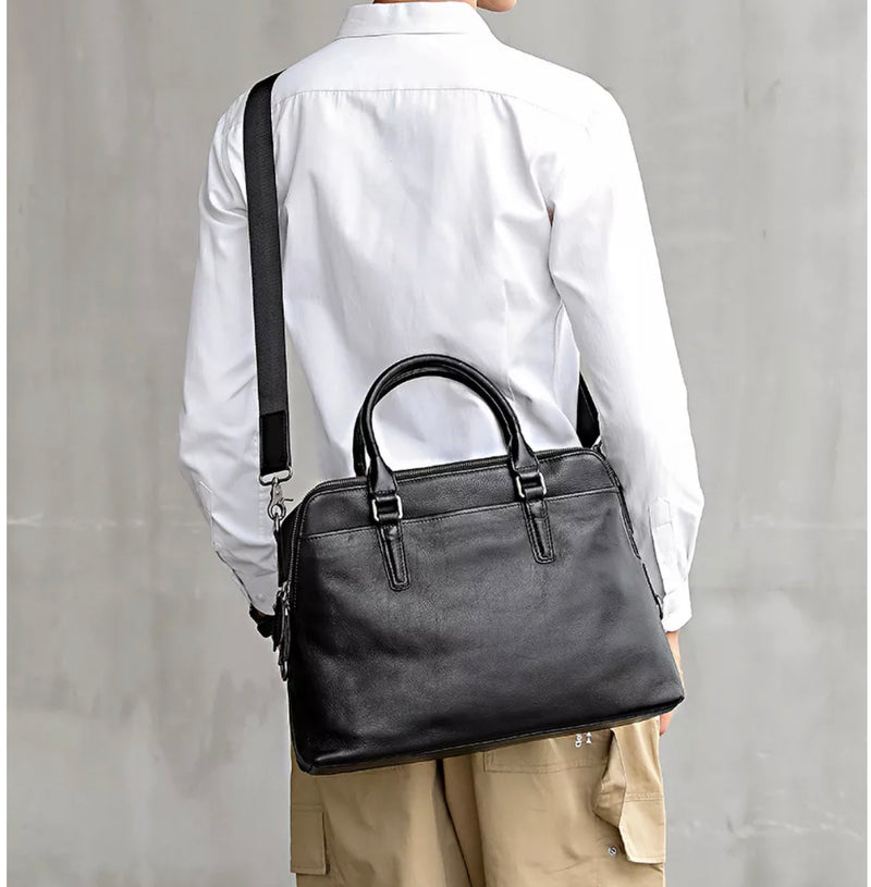 Mark Leather Messenger Briefcase