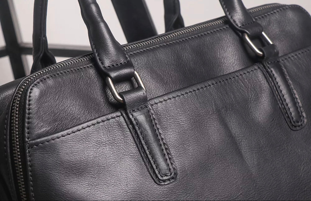 Mark Leather Messenger Briefcase