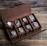 Genuine Leather Watch Roll 8 Slots