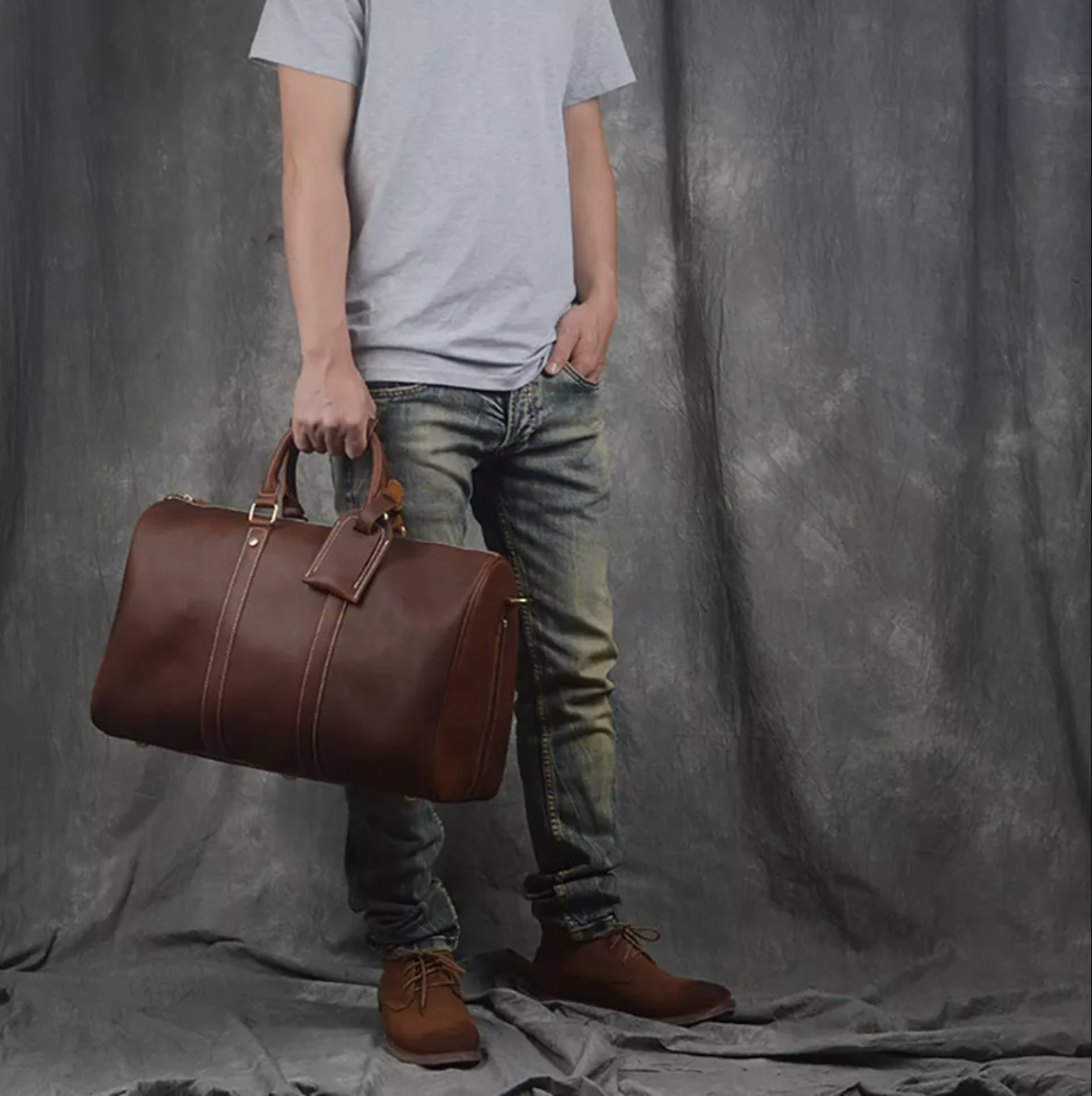 David Leather Weekender