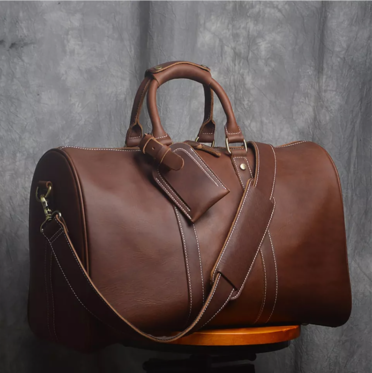 David Leather Weekender