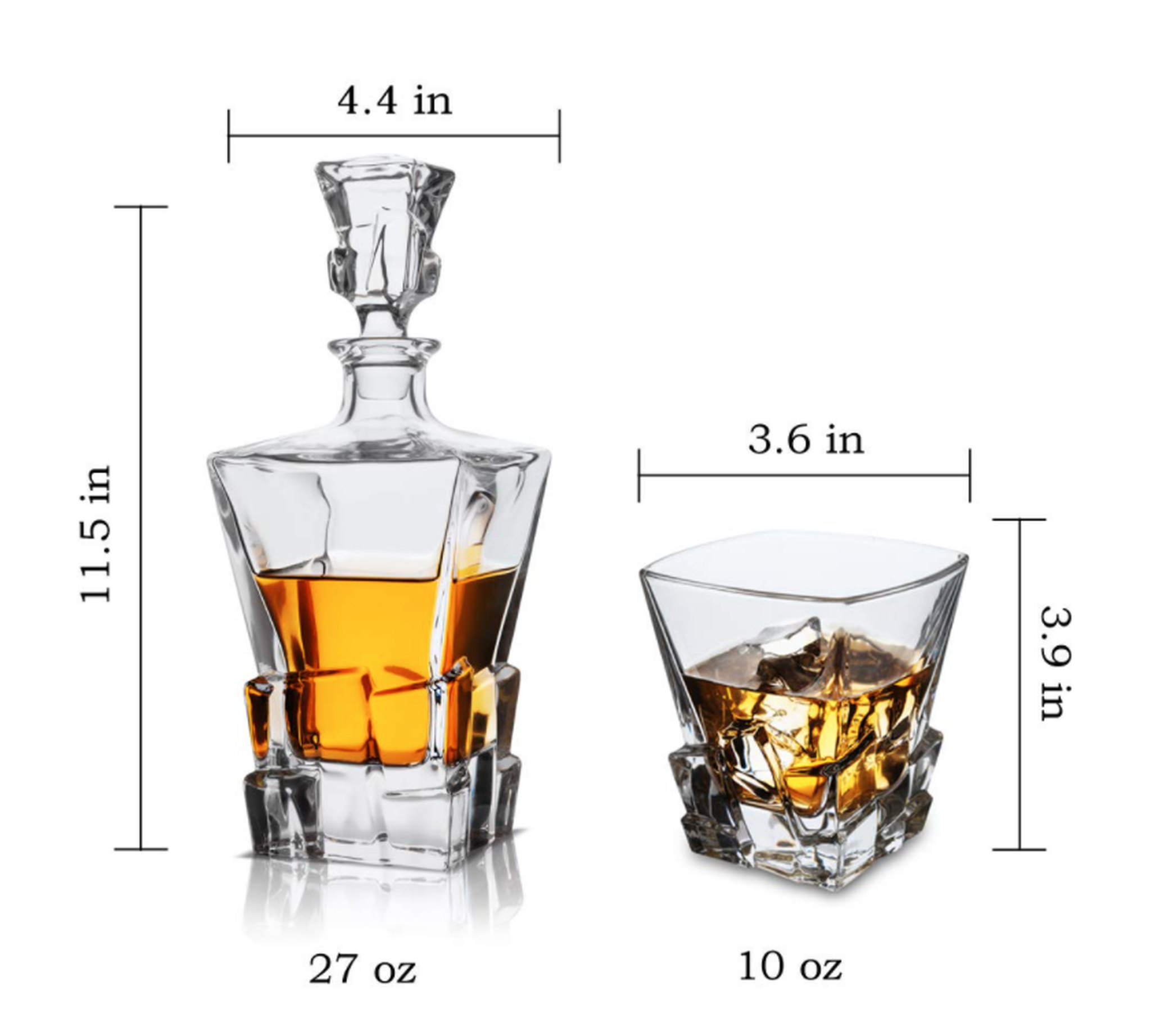 7pc Iceberg Crystal Decanter and Glass Set