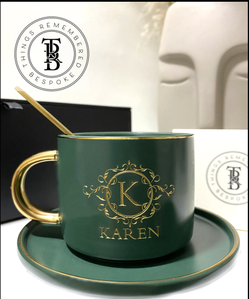 Morgan Cup and Saucer Set with Leather Box