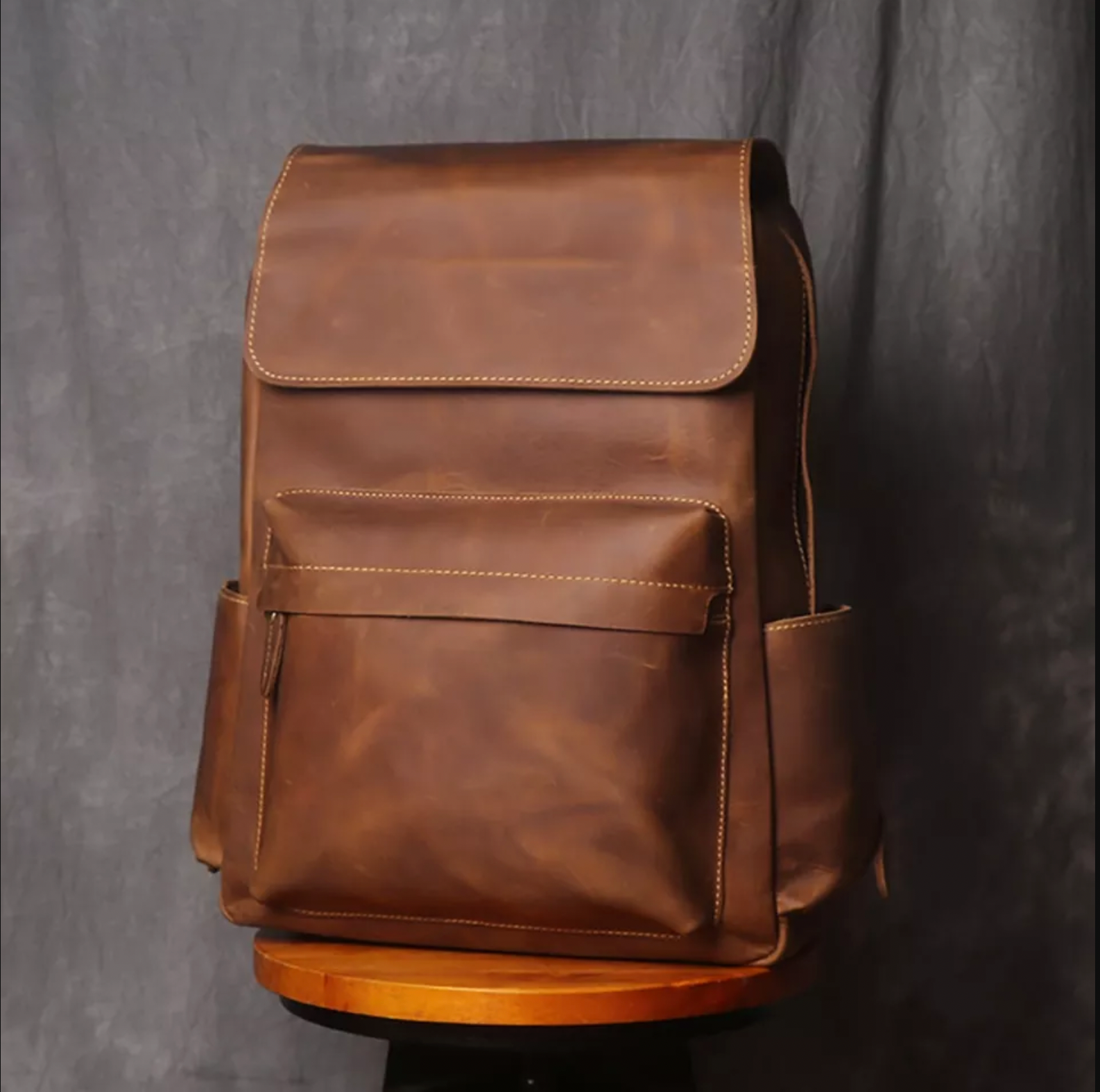 Zip Around Leather Backpack