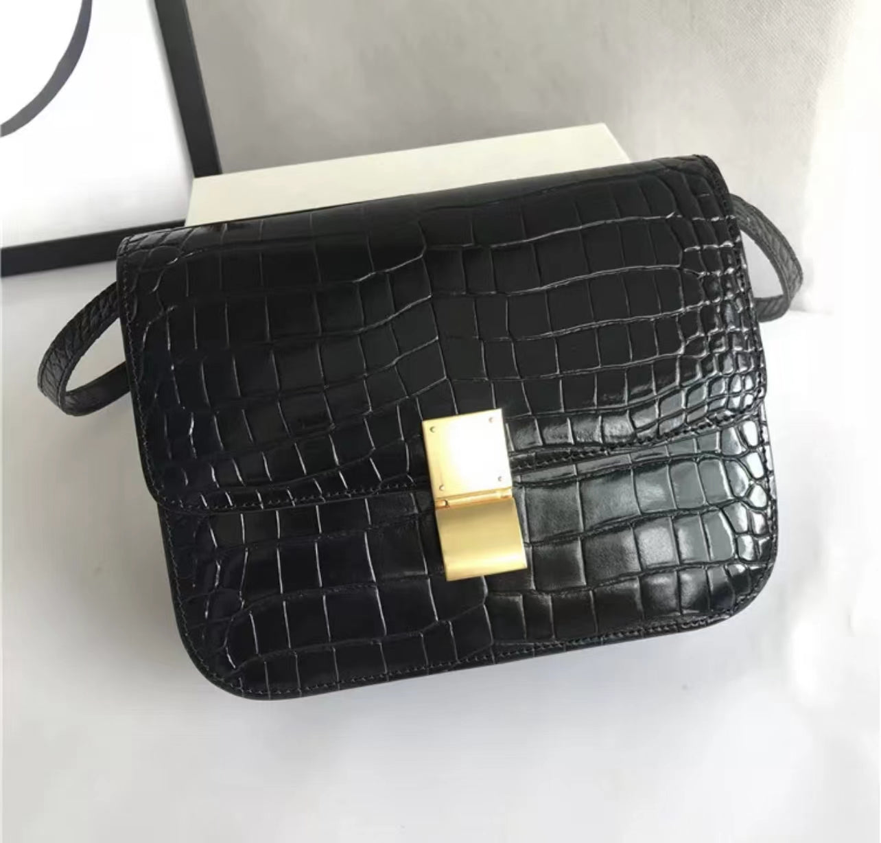 Genuine Leather Box Bag Large