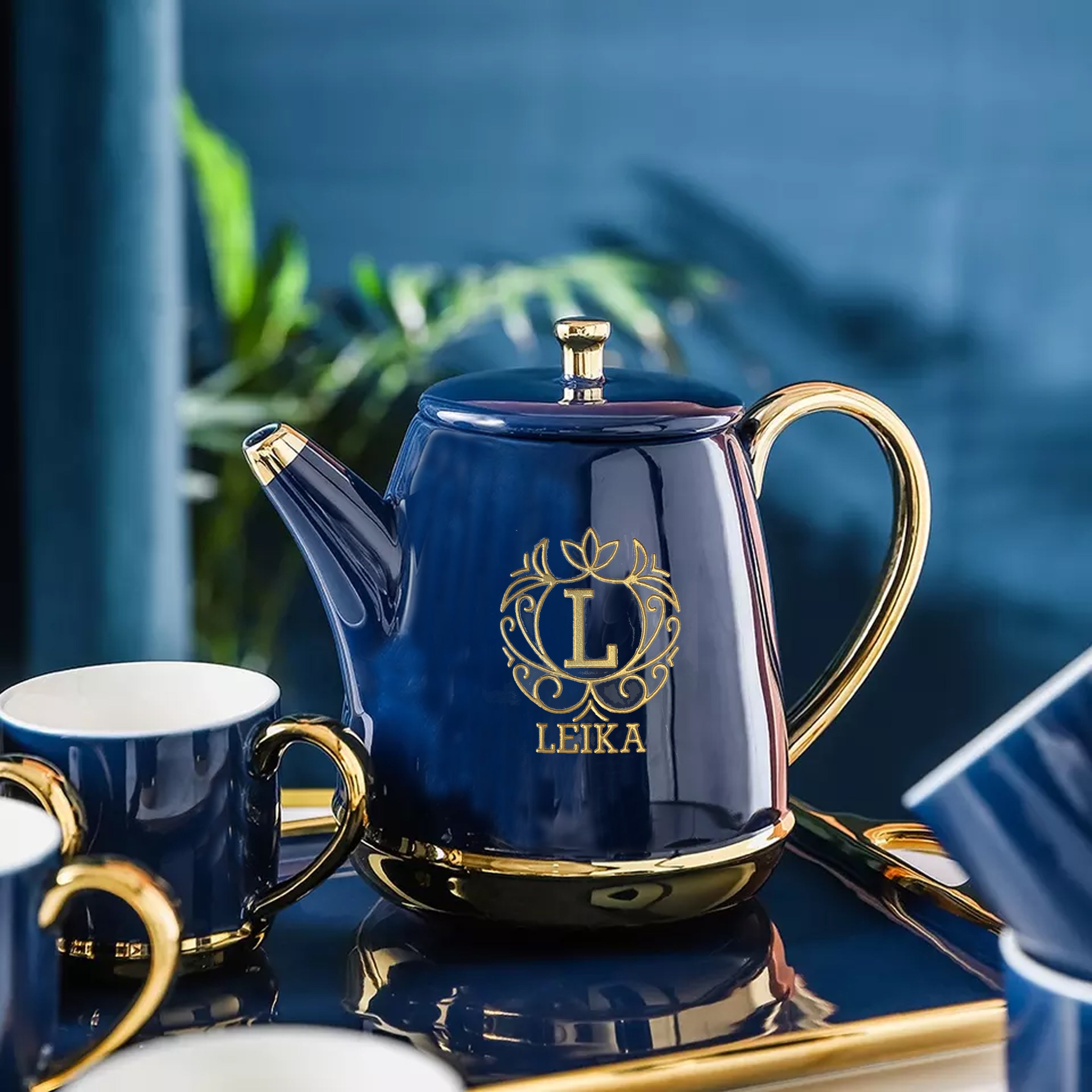 8pc Exquisite Tea Set with Tray