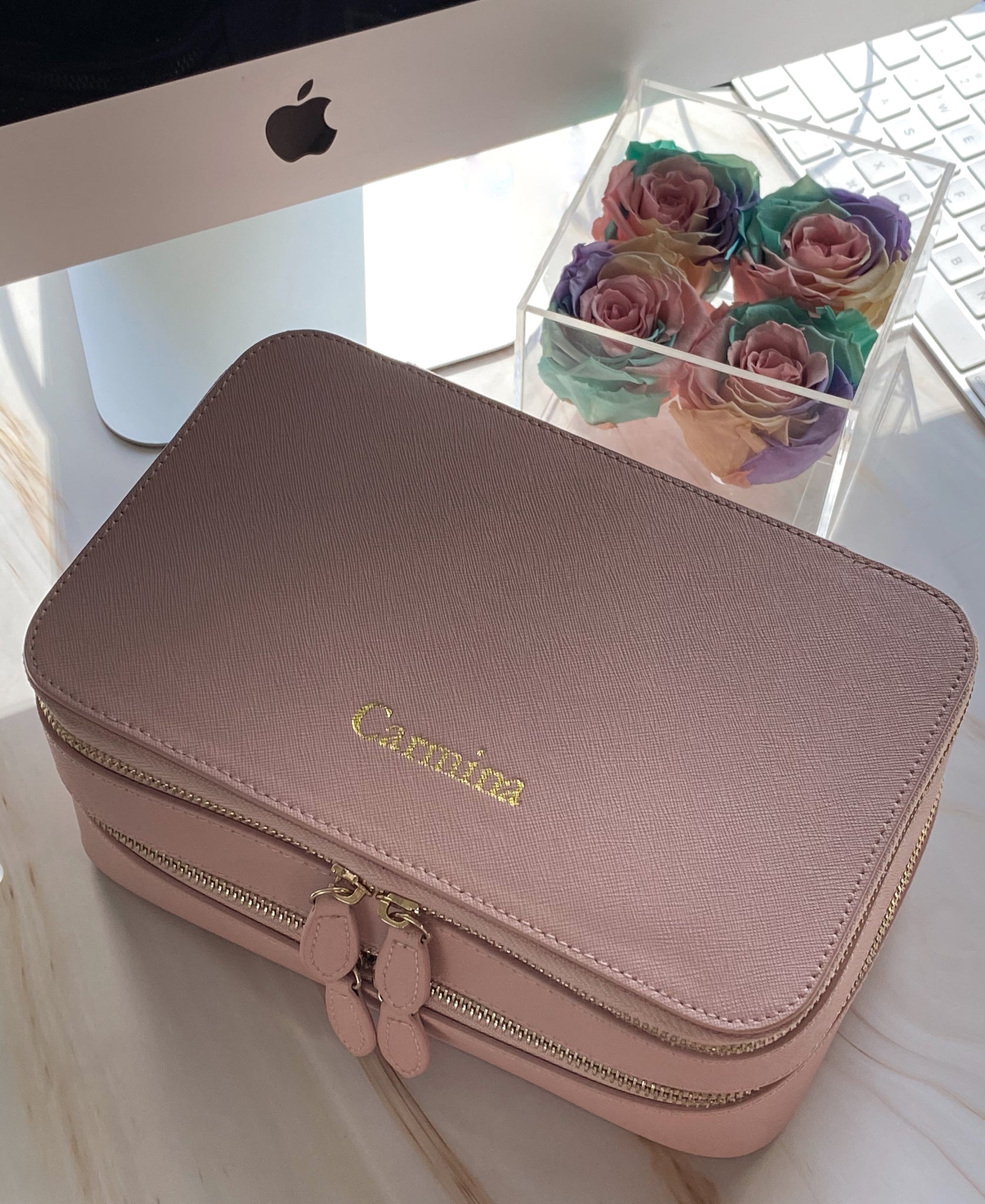 Genuine Leather Structured Travel Case