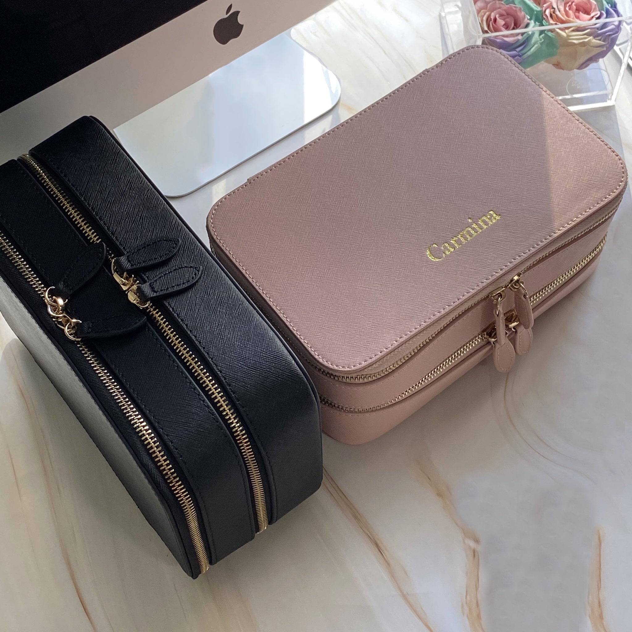 Genuine Leather Structured Travel Case