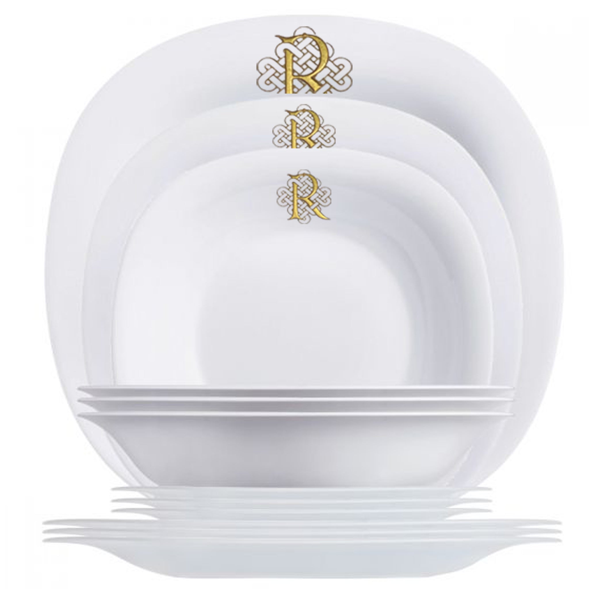 4pc Etched Carine Dinner Plate