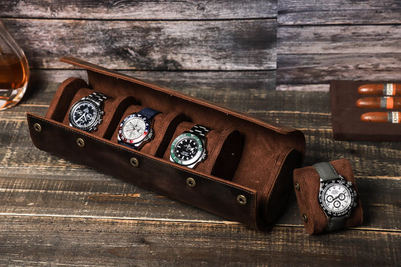 4 Slots Watch Roll Holder