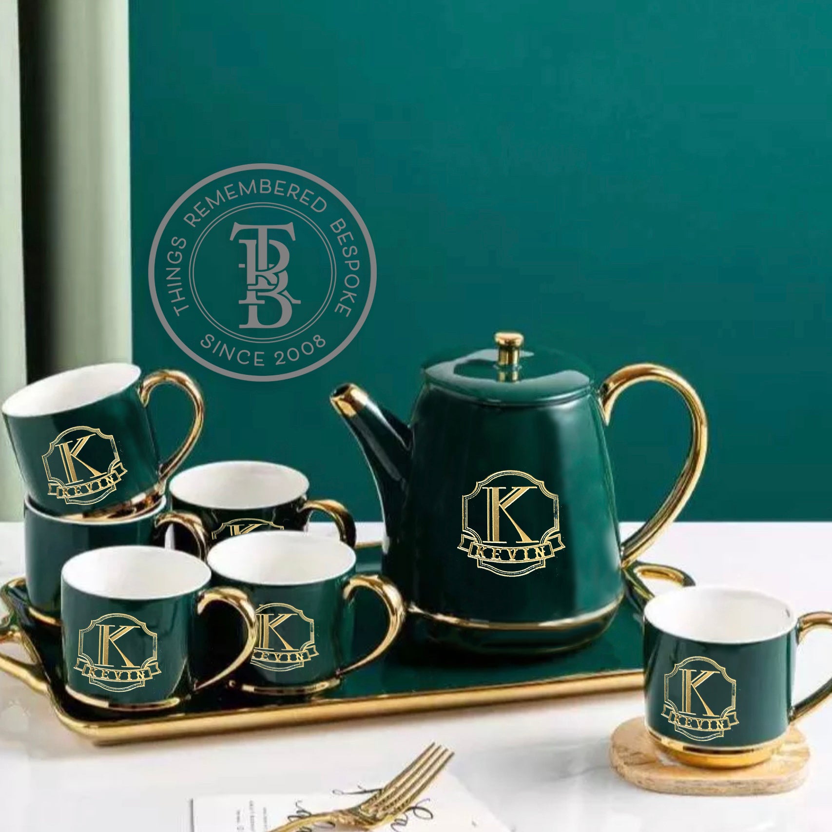 8pc Exquisite Tea Set with Tray