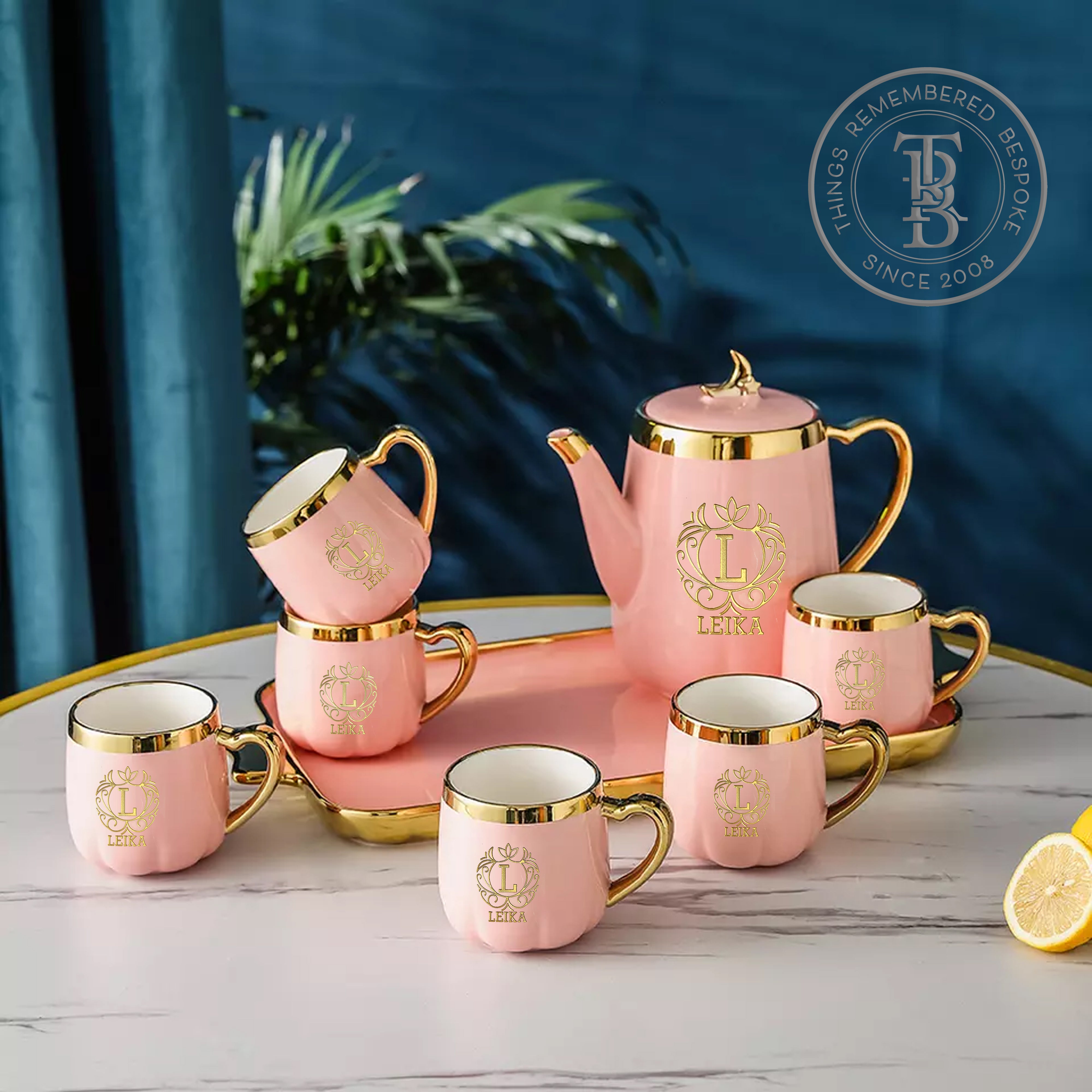 8pc Exquisite Tea Set with Tray