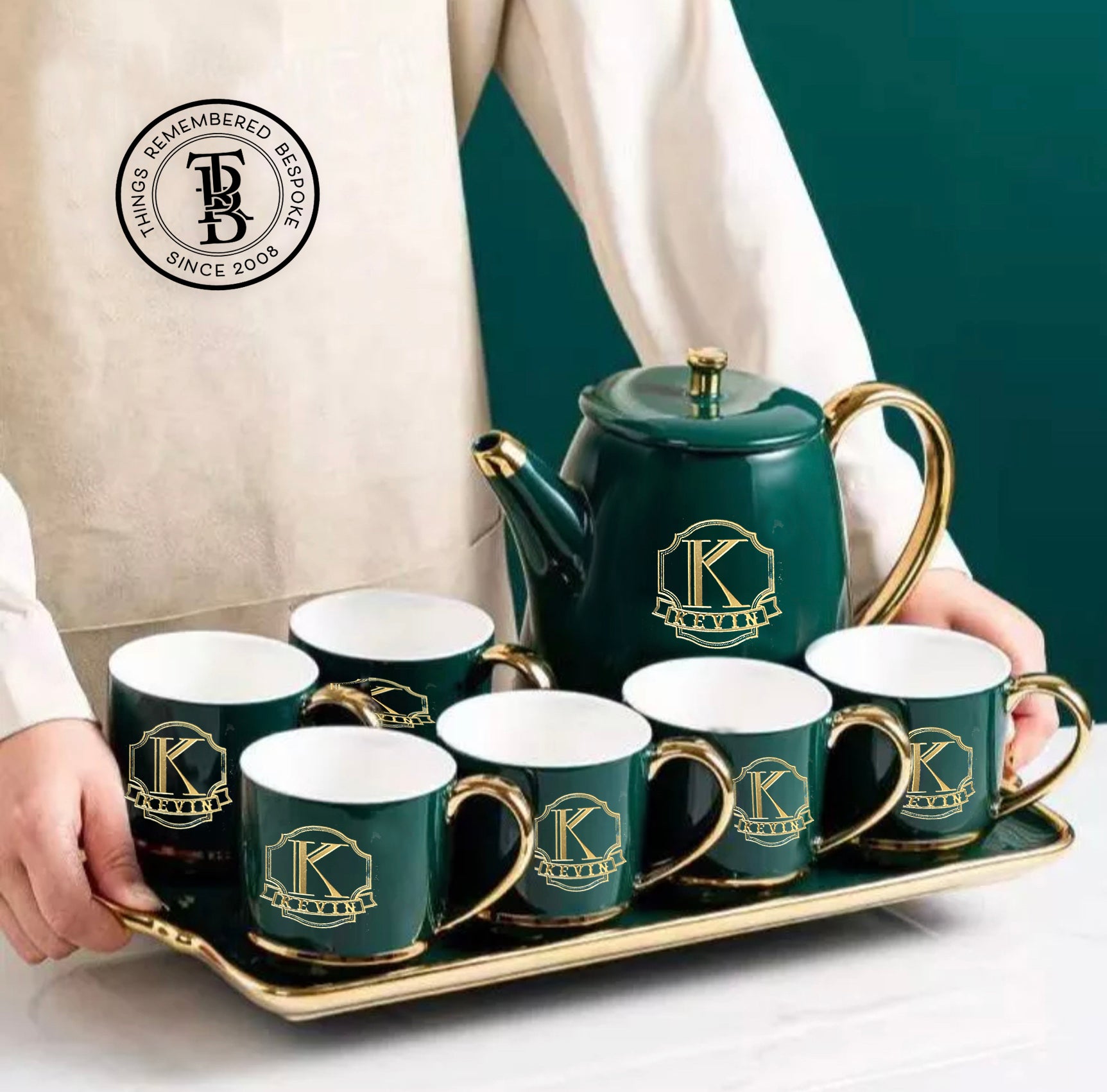 8pc Exquisite Tea Set with Tray