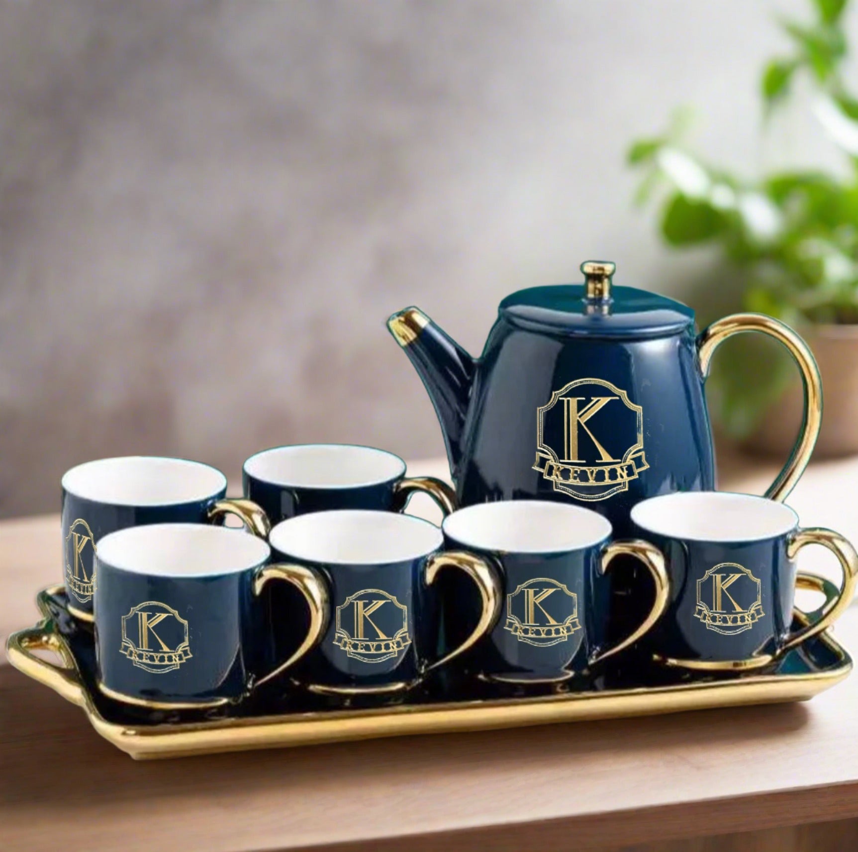 8pc Exquisite Tea Set with Tray