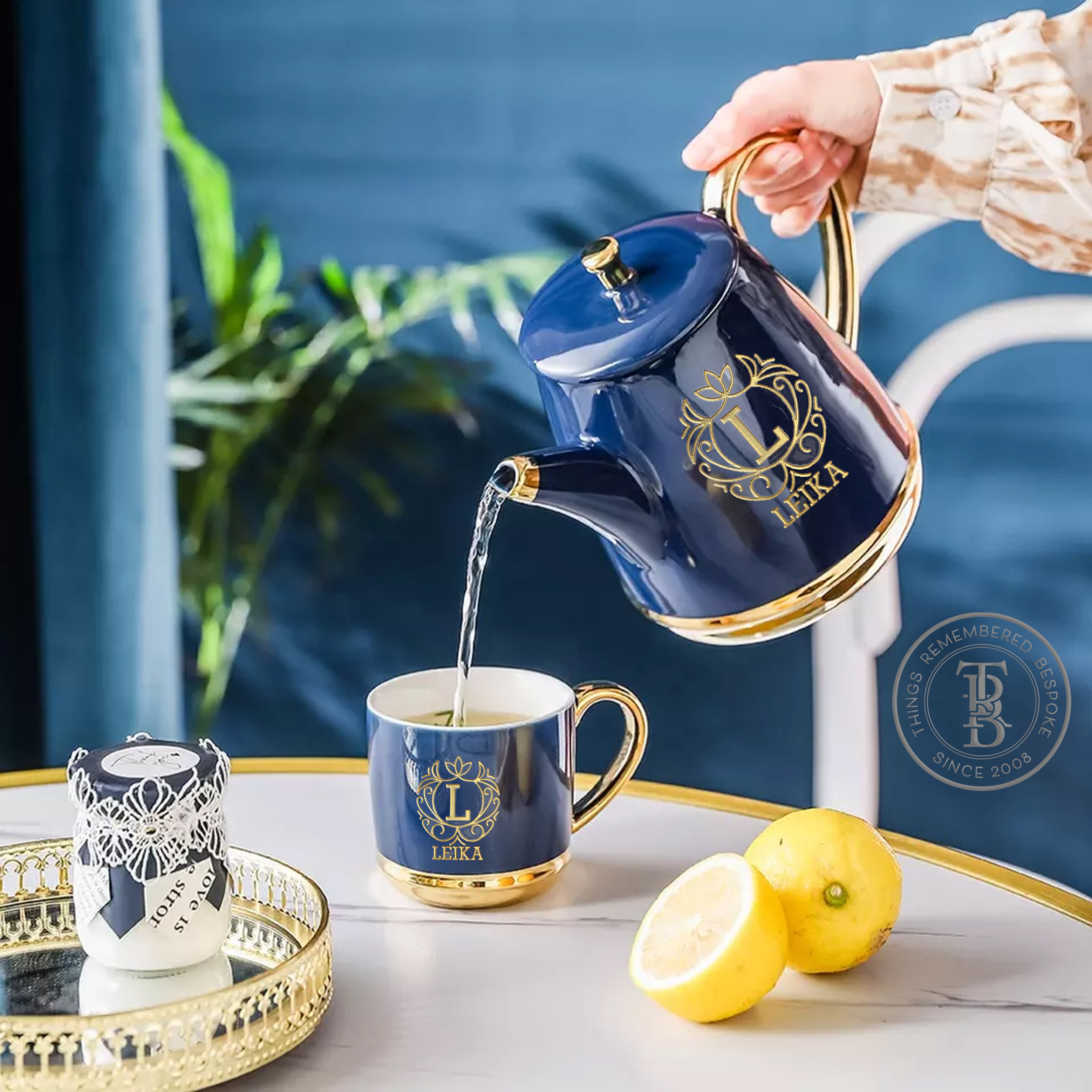 8pc Exquisite Tea Set with Tray