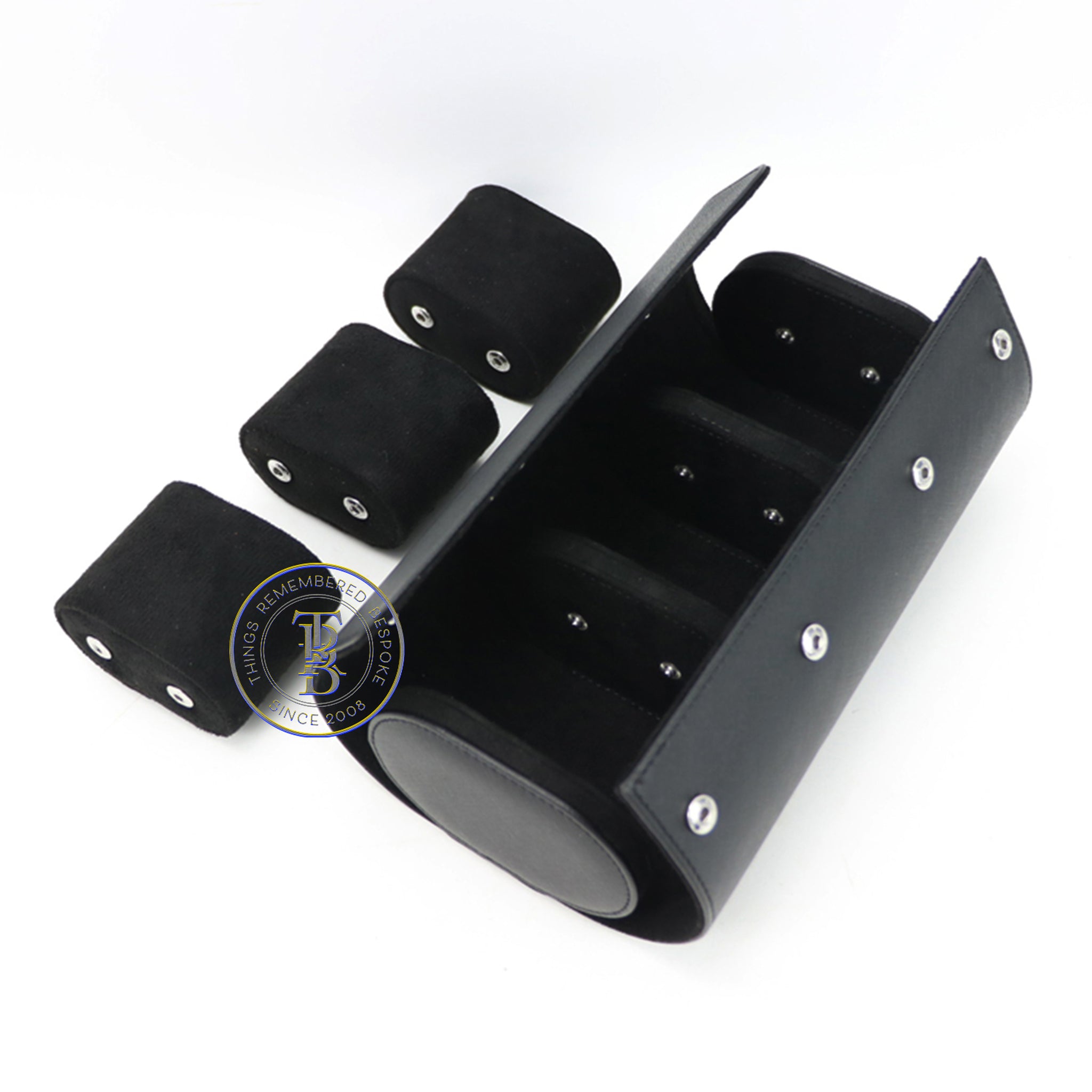 Genuine Leather 3-Slot Watch Roll