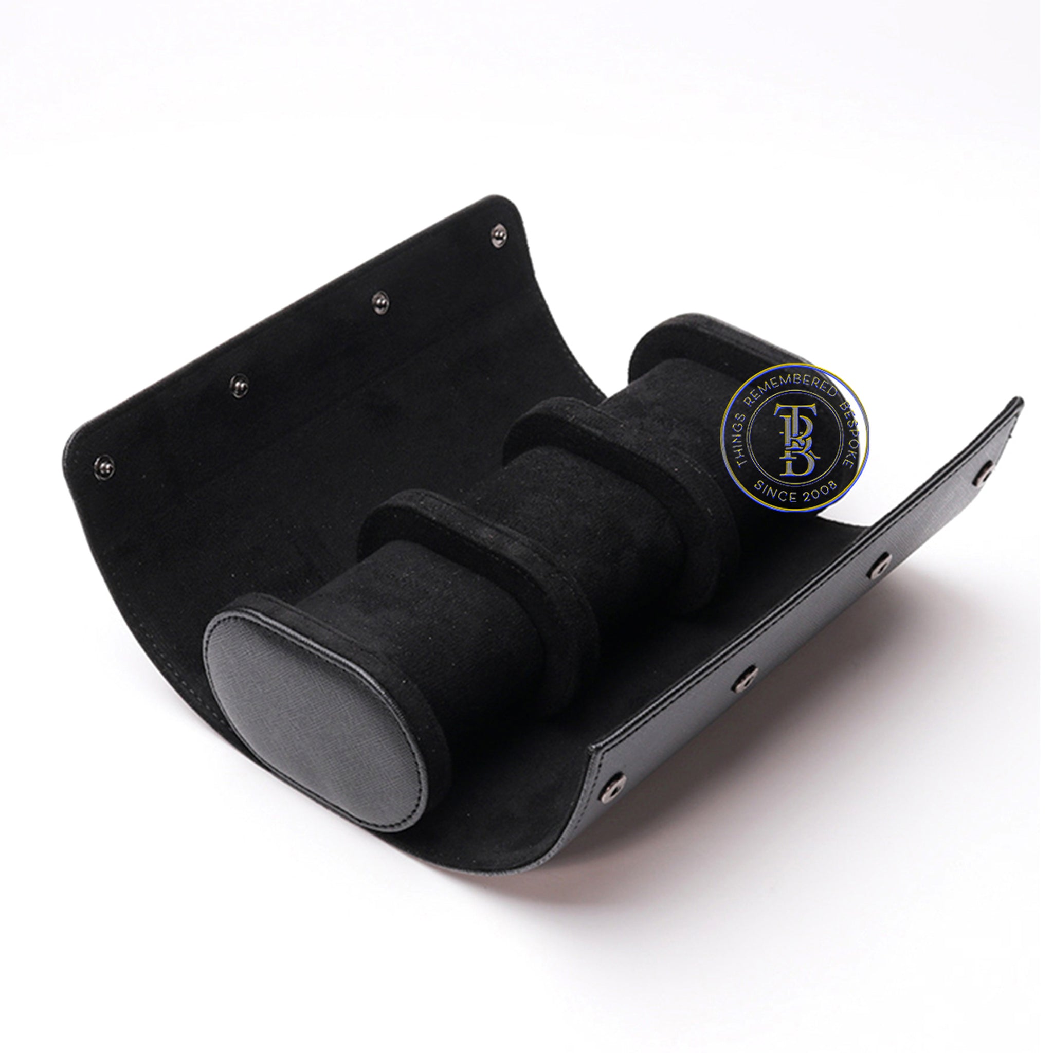 Genuine Leather 3-Slot Watch Roll